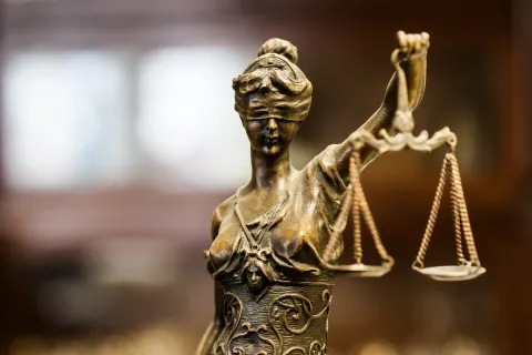 Allegory of Justice in bronze statuette