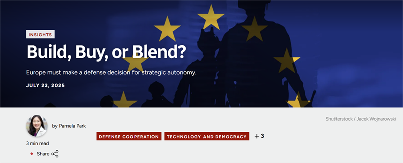 Visiting Senior Fellow Pamela Park Suggests New Framework for European Defense Leaders 
