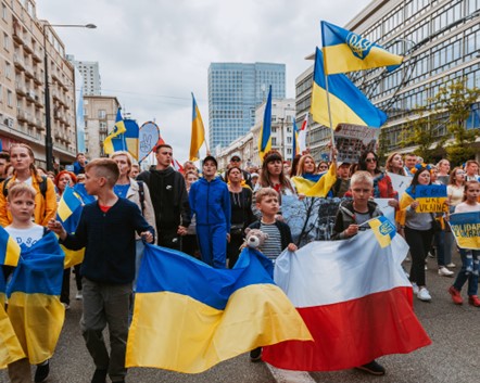 Demonstrations to support Ukraine in Poland. 