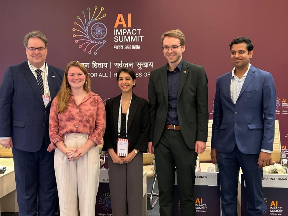 Participants in “AI as a Topic and a Tool: The Future of Foreign Policy in an Age of Algorithms”, a panel convened by the German foreign ministry. GMF Tech’s Dr. Sharinee Jagtiani is pictured in the center.