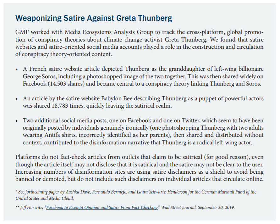 Weaponzing Satire Against Greta Thunberg