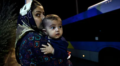 A refugee mother and her child