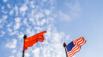 Flags of china and United States