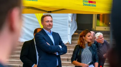 Christian Lindner, top candidate of the "Free Democratic Party" in Germany
