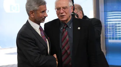 India's Minister of Foreign Affairs Subrahmanyam Jaishankar and European Union Commissioner Josep Borell