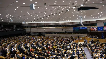 A general view of the hemicycle of the European Parliament in Brussels, Belgium.