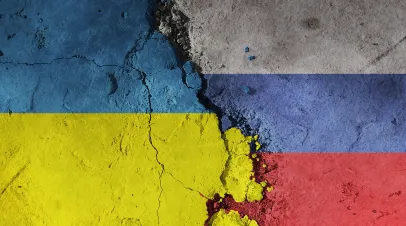 Russia and Ukraine Flags