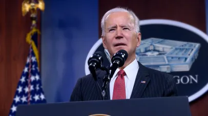 President Joe Biden delivers remarks to Department of Defense personnel