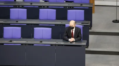 Members of the German Bundestag elect Olaf Scholz as the new Chancellor of the Federal Republic of Germany.