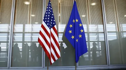 European and US flags