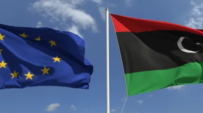 Libya & EU Flags