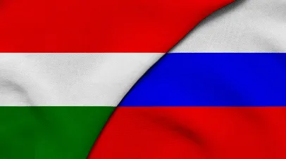 Russia Hungary Flags
