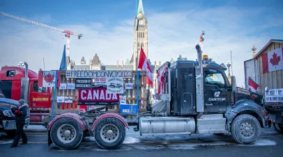 Trucks Protest on Parliament Hill