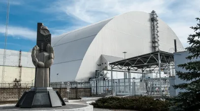 The monument in memory of the victims of the Chernobyl nuclear disaster