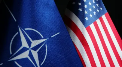NATO and US Flags