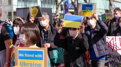 Tokyo protest of Russia's invasion of Ukraine