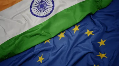 EU India Flags