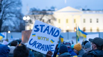 Stand with Ukraine outside the White House
