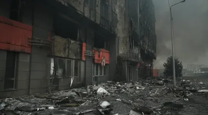 Consequences of a missile strike in Kyiv.