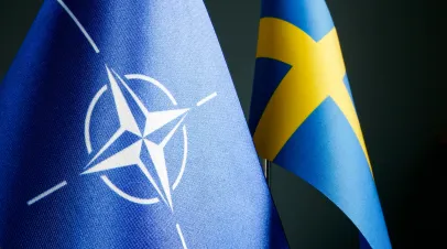 NATO and Swedish Flags