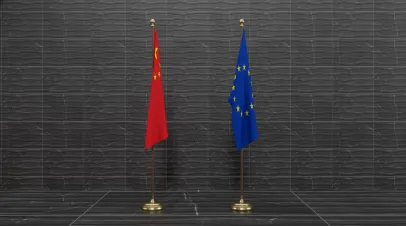 EU and China Flags