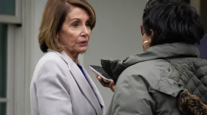 Washington, D.C., January 4 2019: Speaker of the House Nancy Pelosi after meeting with Republicans at the White House in an attempt to work out a compromise to end the partial government shutdown.