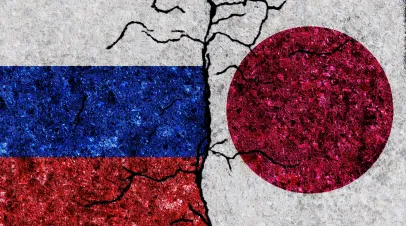 Russia and Japan Flag 