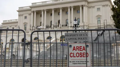 US Capitol Building - Area Closed Sign