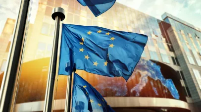 EU flag waving 