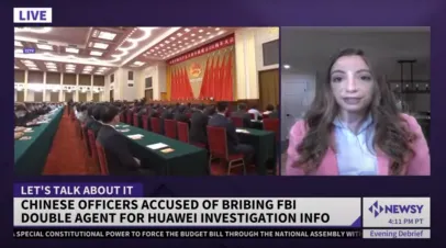 Lindsay Gorman on Newsy: DOJ Charges Chinese Intel Officers over Huawei Investigation