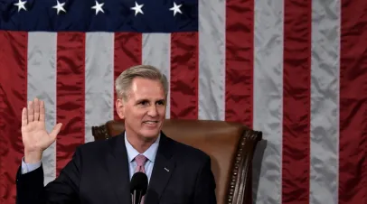 WASHINGTON, DC - JANUARY 06,2023: Newly elected Speaker of the US House of Representatives Kevin McCarthy