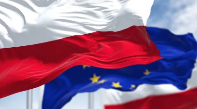 Polish and EU flag 
