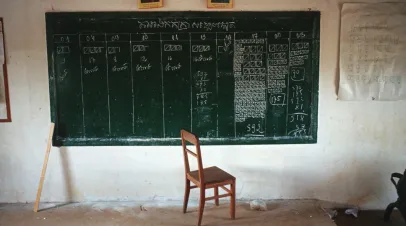 Votes tallied on a blackboard