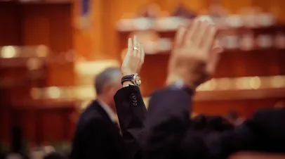 Parliament voting by raising hand