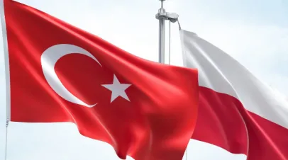 Turkish and Polish flags 
