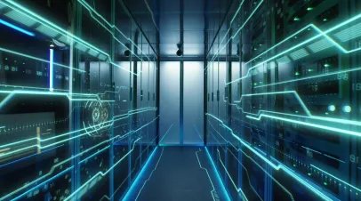 Image of hallway lit with LEDs