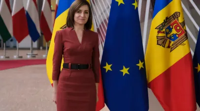 Moldovan President Maia Sandu in Brussels, Belgium, 18 January 2021