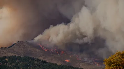 Taken on the day the calwood fire started from the peak to peak highway. Showing the smoke plume created from the fire after growing to 8000 acres within the first 5 hours.