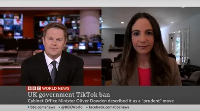 UK government bans tiktok lindsay gorman on bbc news