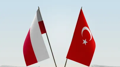 Flags of Poland and Turkey
