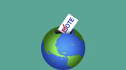 ballot going into the earth