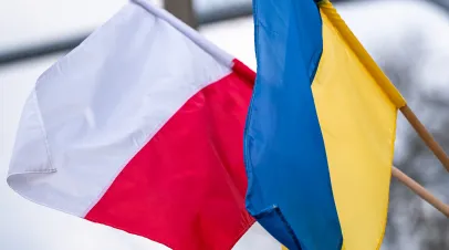 Polish and Ukrainian Flags