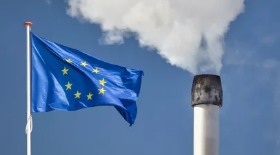 EU Flag and pollution