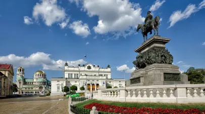 Alexander II monument, Bulgarian parliament and Cathedral Alexander Nevsky.