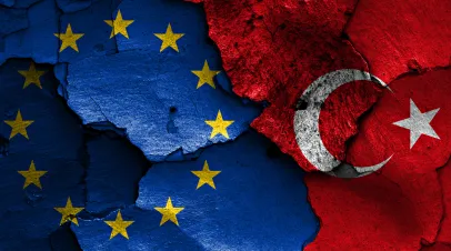 Turkish and EU flags side to side