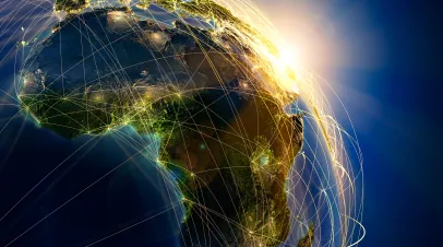 Main air routes in Africa