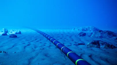 Illustration of a undersea internet cable
