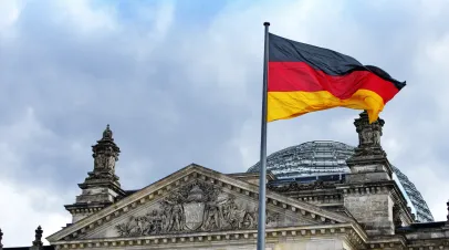 German flag floating in the wind