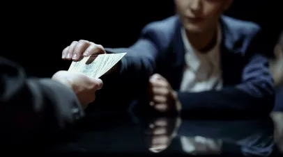 Woman reaching for money being handed to her