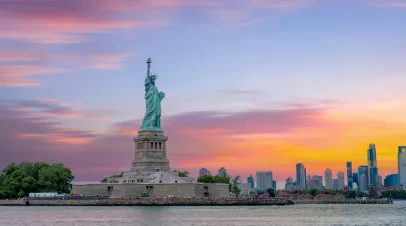 Statue of Liberty New York and Manhattan USA